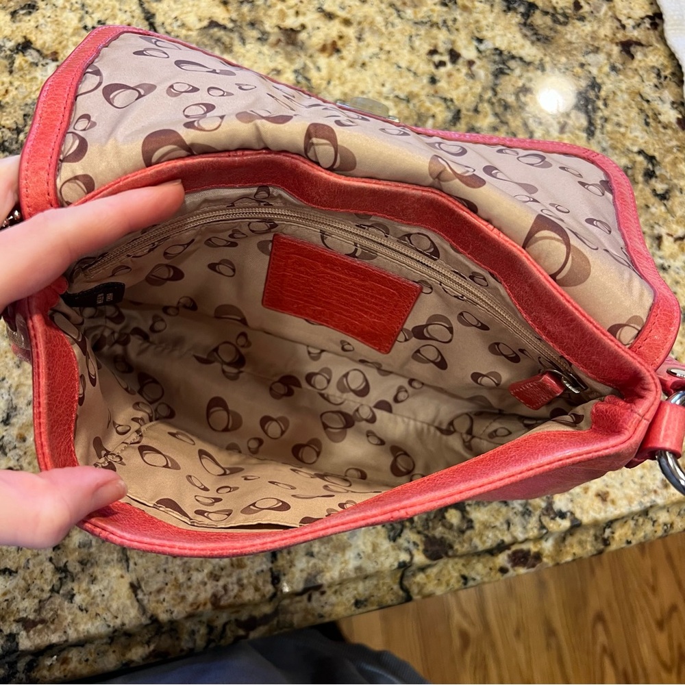 Vintage Y2K Coach Pink Shoulder Bag Layla 18160 Camelia Poppy Leather Purse - Picture 8 of 14
